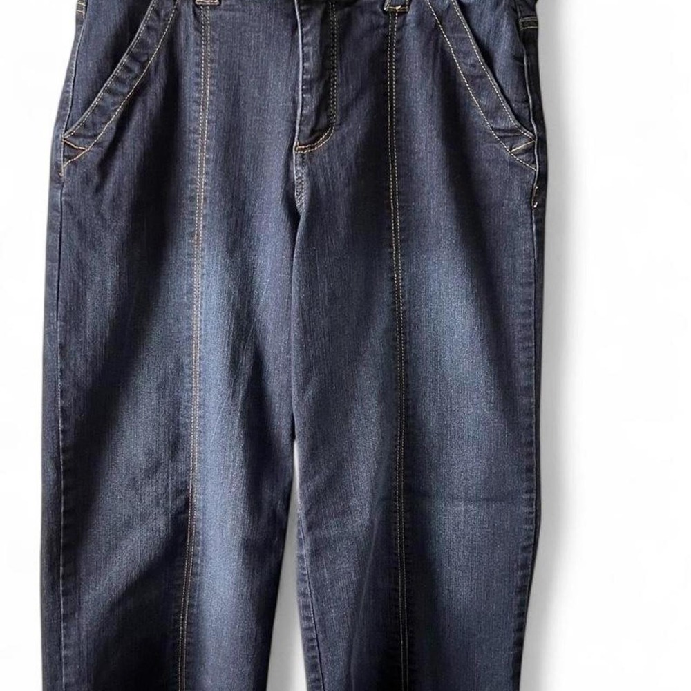 Democracy Ab Solution Dark Wash High-waisted Wide Leg Jeans Womens 8 Sliming Fit
